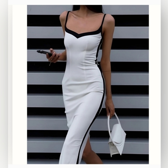 Commense Dresses & Skirts - NWT Commense White and Black Summer Dress. Size L.